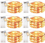 innotree Battery String Lights – Outdoor Dining and Porch Railing Decor, Weather-Resistant Warm White 10ft 6-Pack
