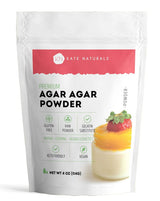 Kate Naturals Agar Agar Powder for Clutter-Free Kitchens, Single 4oz Jar Replaces Gelatin Across Desserts Cheese & Lab Work (4oz)