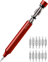 HOTO 24-in-1 Precision Screwdriver – Road Trip Companion in Aluminum Body, Magnetic Bit Storage for Glove Box Use