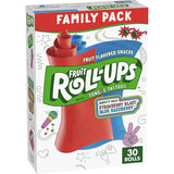 Fruit Roll-Ups Kids Halloween Snacks Goody Bag Stuffer, Individually Wrapped Strawberry and Blue Raspberry Pouches, 30 Count