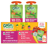 GoGo squeeZ Fruit and Veggie Pures – Camping and Park Snack for Active Families, BPA Free Travel Pouches