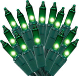 Indoor Christmas String Lights 29 ft Green Wire Incandescent Glow for Holiday Home Styling and Tree Trimming, Warm White