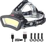 DARKBEAM 2000 Lumen Rechargeable Headlight – Hands-Free Beam for Construction Sites, Plumbers and Electricians