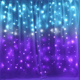 Glowave Rainbow LED Curtain String Lights – Fire-Risk-Free Window & Bedroom Lighting, Low-Voltage Touch Dimmer with Memory