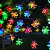 Dazzle Bright Solar Powered Snowflake Lights – 39FT Rooftop & Garden Patio String Lights, 8 Modes IP44 Waterproof for Outdoor Parties