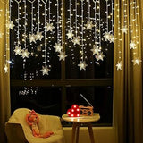 LED Curtain Lights, Snowflake String Lights, Modern Home Decor for Window Frame and Headboard, Cool White 3000K Plug-in Light for Living Room