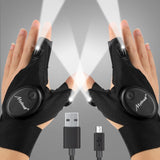 Mylivell Finger Flashlight Gloves – Open-Air Repair Light for Patio Grills, Garden Maintenance, and Marine Use