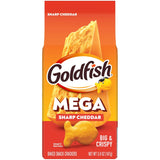 Pepperidge Farm Goldfish Mega Bites Sharp Cheddar Crackers – No Artificial Flavors Snack for Children's Lunch Bags