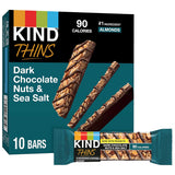 KIND THINS Dark Chocolate Nuts & Sea Salt Bars – Guilt-Free Dessert Swap for Calm Evening Indulgence, Gluten Free, 90 Cal, 10 Count