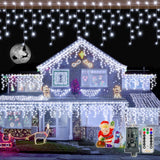 Ollny Christmas Icicle Lights with Remote Timer – Stylish Housewarming Gift for Women, Connectable LED Hanging Lights for New Home