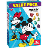 Disney Mickey and Friends Shaped Fruit Snacks, 22 Individually Wrapped Pouches for Kids Lunchboxes and After School, No Artificial Dyes