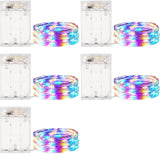Minetom LED String Lights Battery Powered – 5 Pack 7FT Water Resistant Style Fairy Lights for Picnic Tables and Garden Gatherings