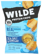 Wilde Protein Chips Sea Salt and Vinegar – Family Friendly High Protein Chip for Packed Lunches
