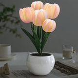 Nursery Tulip Table Lamp – Cordless Faux Flower Light for Baby Room and Reading Corner