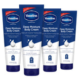 Vaseline Deep Moisture Body Cream – Fragrance-Free Post-Bath Wellness Routine for Whole-Body Hydration, 4 Pack