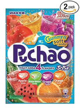 Puchao Fizzy Chewy Candy for Kids – Authentic Japanese Import with Apple, Watermelon, Grape, and Orange Flavors