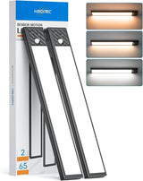 HIBOITEC Under Counter LED – Stylish Kitchen Decor Lighting, Aluminum Rechargeable Motion Bar 2-Pack