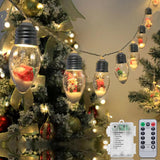Aomike LED Snow Globe Fairy Lights – Fire-Safe Alternative to Candles for Bedroom and Mantel, Cool-to-Touch Battery String with Timer