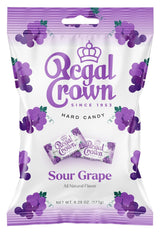 Regal Crown Sour Grape Hard Candy | Valentine's Day Candy Gift for Her | Tart and Tangy Individually Wrapped Treats, 6.25oz Peg Bag