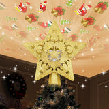 LightOfTree Silver Snowflake Tree Topper with Light Projection – Winter Home Aesthetic, Rotating 3D Holiday Centerpiece