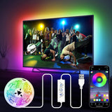 HOUHUI Smart LED Strip Lights 32.8ft – Cabinet and Shelf Mood Lighting with Self-Adhesive Mount and Bluetooth App for Studio Apartment Styling