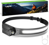 Lepro Shockproof LED Head Lamp for Night-Shift Workers – Hands-Free Wave Activation Keeps Dirty or Gloved Hands Off Switches