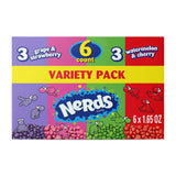 NERDS Dual Flavor Pack – Fun Care Package Gift for Coworkers and Friends, Individually Wrapped Grape Strawberry Watermelon Cherry, 6 Boxes