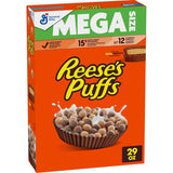 REESE'S PUFFS Cereal Mega Size, 29 oz Box – Sweet Surprise Birthday Gift for Grandkids and Family Movie Nights