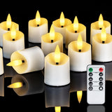 Homemory 400+ Hour Flameless Votive Candles 12-Pack – Cool Touch LED Tea Lights with 8H Auto Timer for Senior Safe and Kid Friendly Use