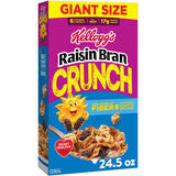 Kellogg's Raisin Bran Crunch Cereal – Fiber-Rich Raisin Bran for Mindful Morning Nutrition at Home, 24.5 oz