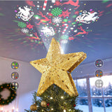 DG-Direct Shimmering LED Star Tree Topper with Built-In Snowflake Projection Lamp – Gold & Silver Finish Holiday Accent for Living Spaces