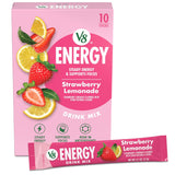 V8 Energy Strawberry Lemonade Energy Drink Powder Care Package for College Students, Study Fuel