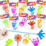 Safe Non Candy Halloween Party Favors – 28 PCS Individually Wrapped Sticky Vinyl Toys for Kids Ages 3 Plus with No Sugar or Dyes