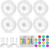 Aroolo Cool Touch Battery Puck Lights 6 Pack – No Heat No Flame Bedroom Night Light for Seniors