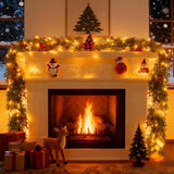 Child Friendly Prelit Christmas Garland with Cool LED Bulbs – 6FT Battery Operated Greenery for Family Living Room and Toy Shelf