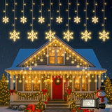 Minimax Icicle Snowflake Fairy Lights – Housewarming Gift for Couples, 144 LED Ambient Window Light with Timer