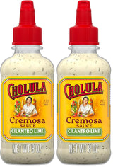 Cholula Cilantro Lime Creamy Sauce – Gentle Mild Drizzle for Family Dinners, Tostadas & Egg Dishes, Squeezable 8 fl oz