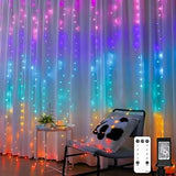 suddus Fairy Curtain Lights for Self-Care – 9.8x9.8ft 300 LED Warm White Dimmable, Soothing Night Light for Bath and Meditation Space