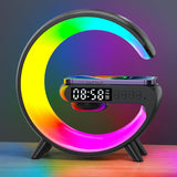 [Brand] Modern G-Shaped Table Lamp – Living Room Accent with Wireless Charger and Speaker
