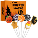 Yumzo Halloween Shaped Lollipops 24 Pack – Kid Friendly Individually Wrapped Suckers for School Parties and Candy Bowls