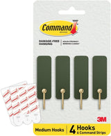 Command Medium Wire Hook Dusty Rose Stylish Wall Hooks for Hallway and Entryway, Rental-Friendly Coat and Tote Hanging