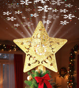 Holidayx LED Star Tree Topper – Housewarming & Valentine's Day Gift Idea, Plug-In Snowflake Projector for New Homeowners