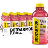 BODYARMOR Flash I.V. Electrolyte Beverage – Office and Commute Hydration with B12 Energy Support, Natural Electrolyte Drink 20 Fl Oz 12-Pack