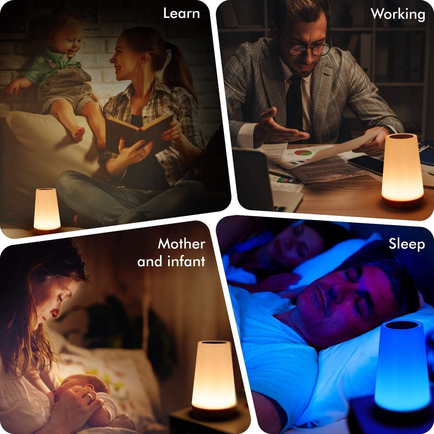 THAUSDAS Romantic Gift Night Light for Couples and Friends – 13 RGB Color Changing Touch Lamp with Timer for Valentine's Day and Anniversary