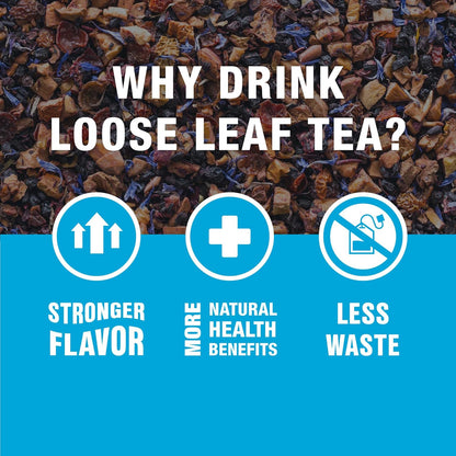 Tiesta Tea Blueberry Wild Child Fruit Tea – Uncomplicated Caffeine-Free Blend for Less-Is-More Homes, 25 Servings Loose Leaf