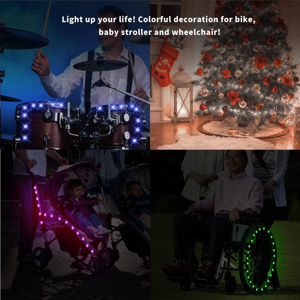TINANA Spoke Light Set – Bright LEDs for Group Rides, Evening Leisure Rides, and Outdoor Cycling Events