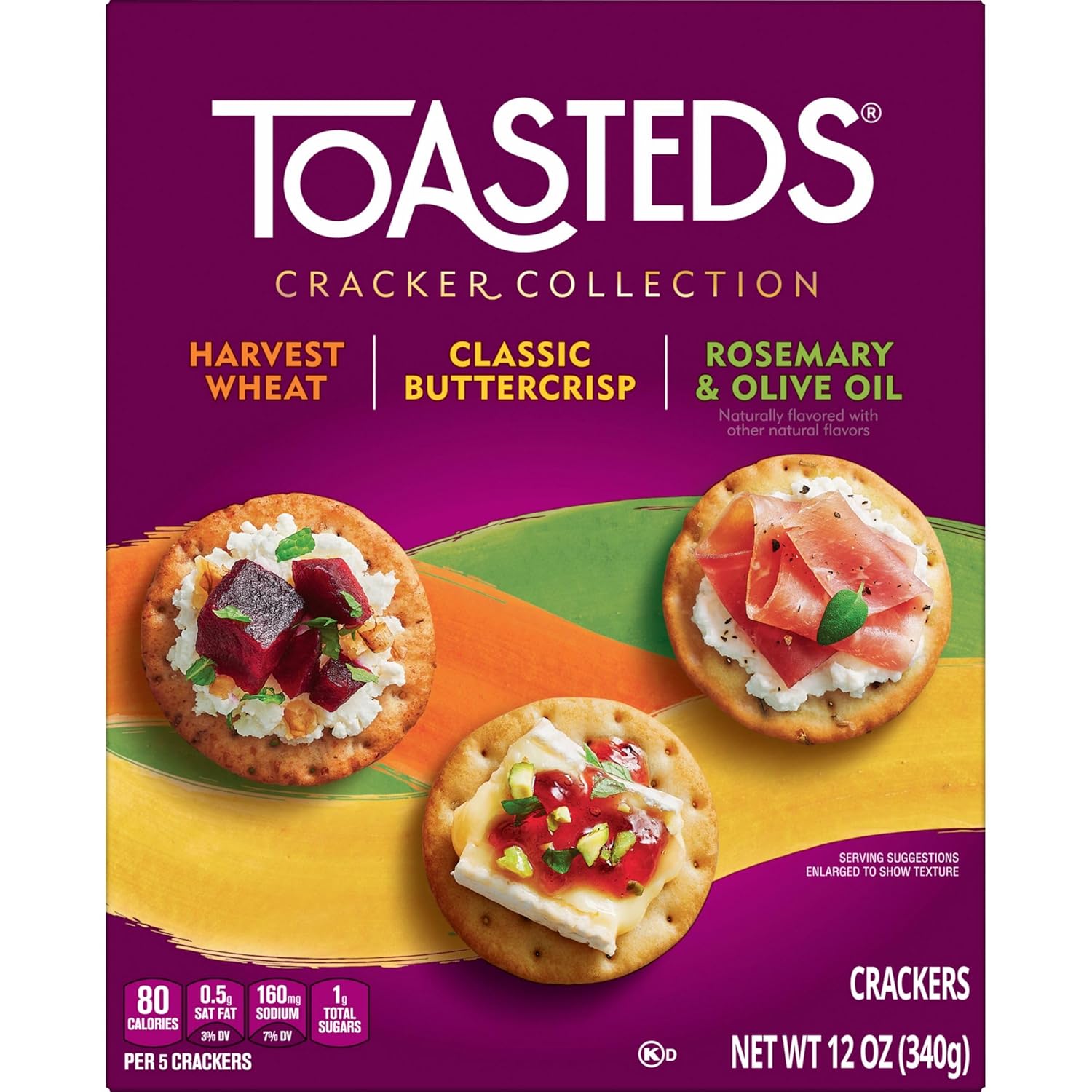 Toasteds Cracker Collection – Holiday Entertaining Gift for the Cheese Board Enthusiast, 12oz Box