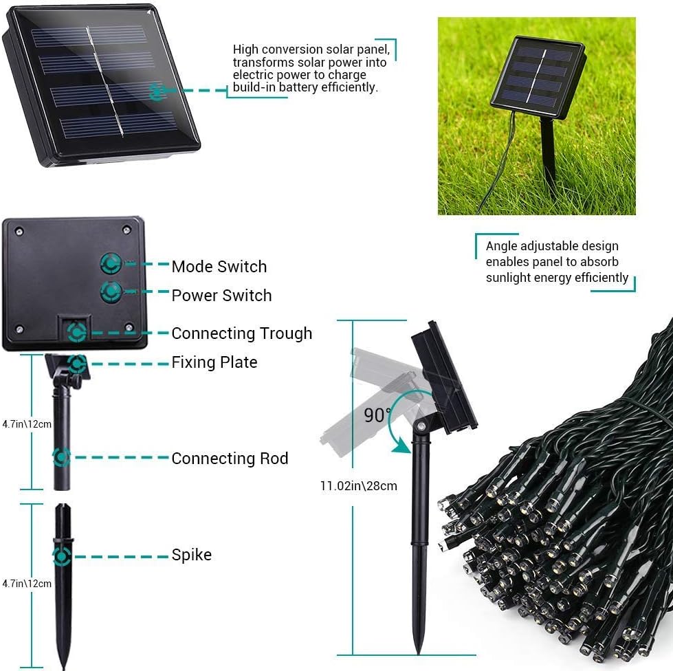 Toodour Solar Fairy Lights – Cool-to-Touch Child and Pet-Safe Ambient Lighting, Automatic Dusk Sensor