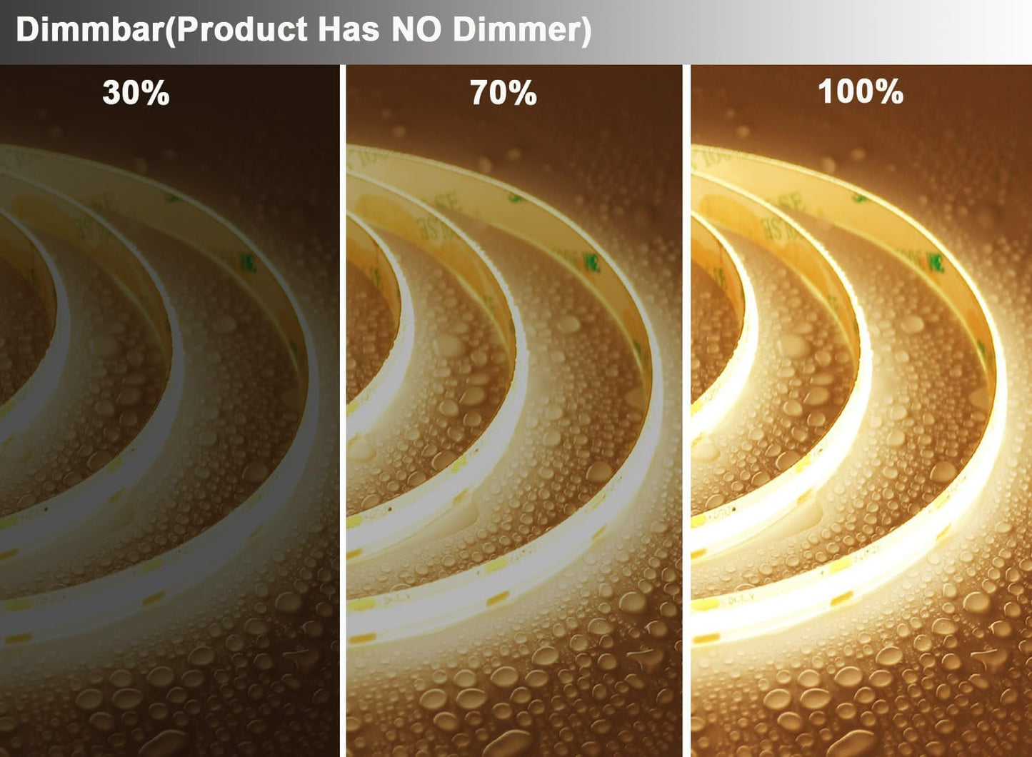 TOPAI Flexible COB LED Strip Light for DIY Enthusiasts, IP65 Cut-and-Connect Strip for Custom Shapes on Shelving and Furniture