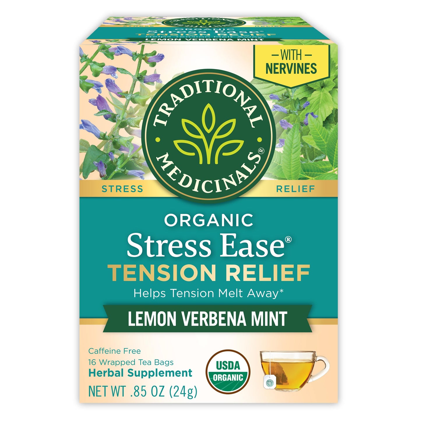 Traditional Medicinals Lemon Balm Tea Bags – Neutral Toned Wellness Staple for the Uncluttered Tea Shelf